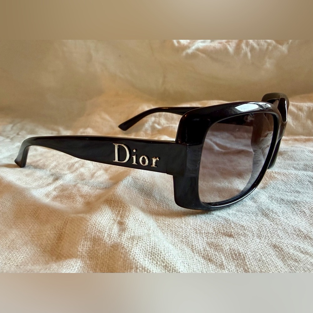 Christian Dior 60's 2 Black Oversized Sunglasses - Made in Italy - 807LF